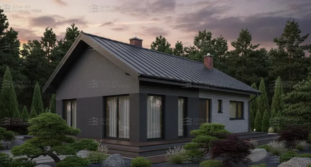 Проект Одноэтажный дом 11 на 8, 77 м2