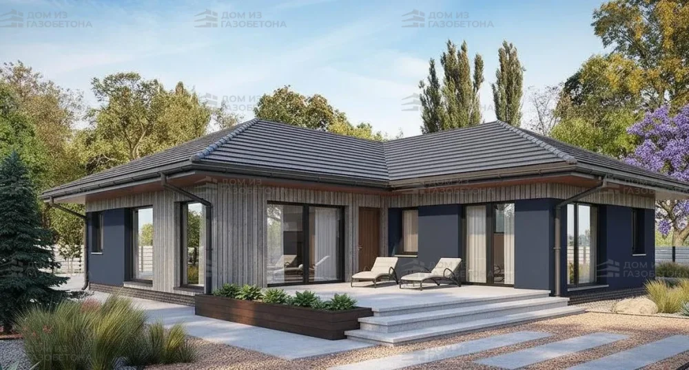 Проект Одноэтажный дом 15 на 14, 135 м2