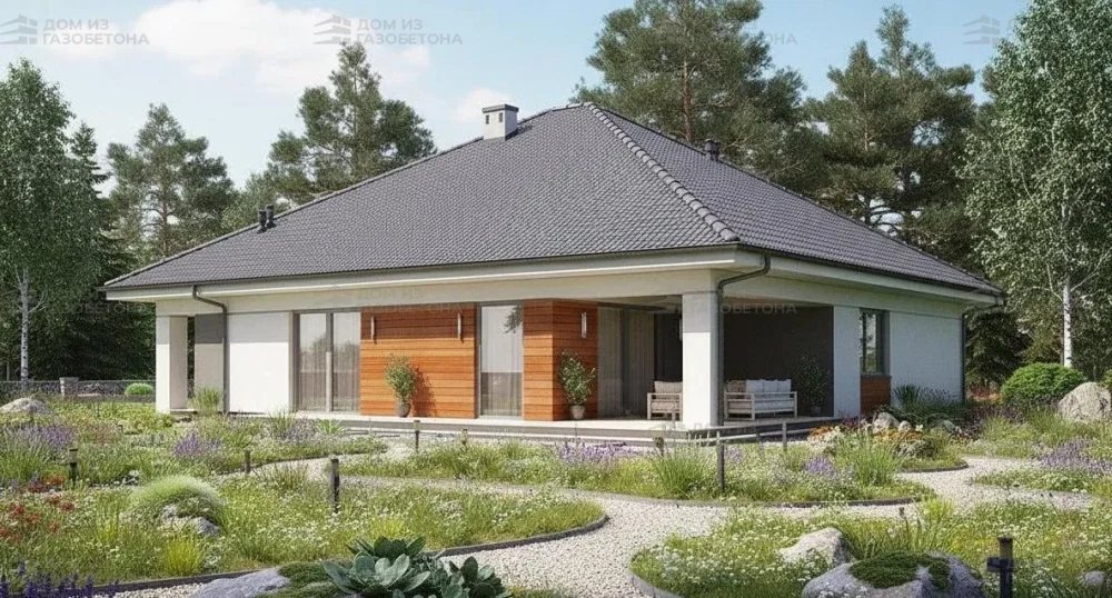 Проект Одноэтажный дом 16 на 15, 153 м2