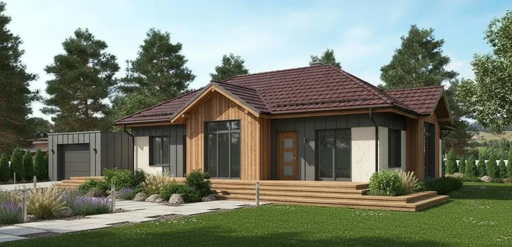 Проект Одноэтажный дом 17 на 21, 159 м2